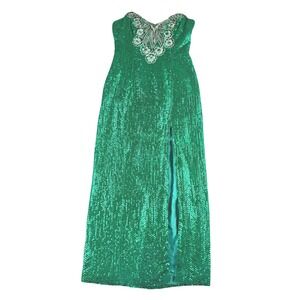 Dazzling Emerald Sequin Gown